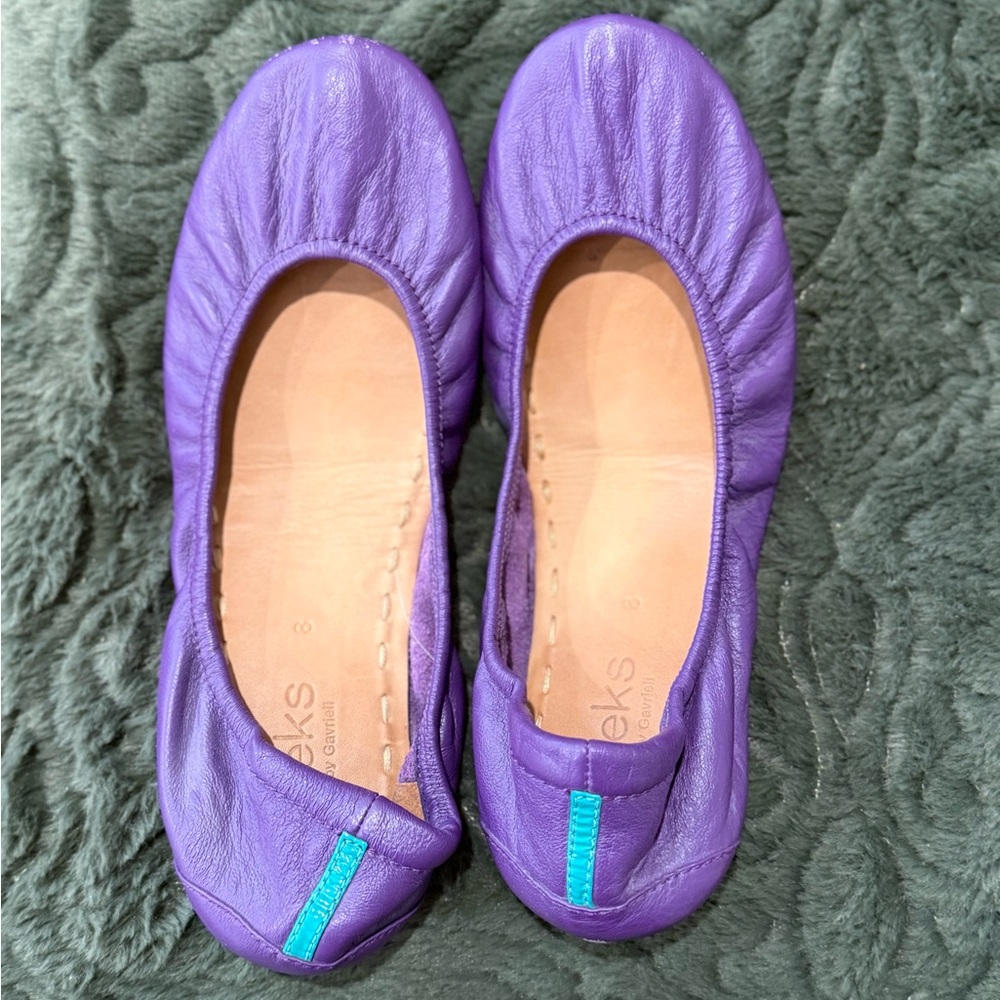 Tieks Vibrant Purple Leather Loafers